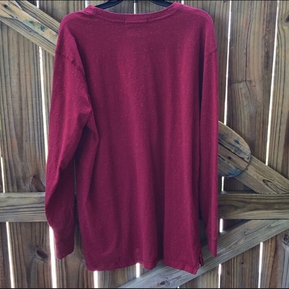 Clear Water Outfitters Red Speckled Long Sleeve Crew Neck Shirt XL - Picture 2 of 5